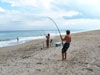 Josh Maib fighting a blacktip shark during the 2008 Blacktip Challenge shark fishing tournament in Florida