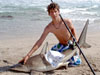 Aaron Bunch with a blacktip shark caught during the 2009 Blacktip Challenge shark fishing tournament in Florida