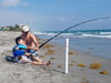 Nico Salomoni fighting a blacktip shark during the 2011 Blacktip Challenge shark fishing tournament in Florida